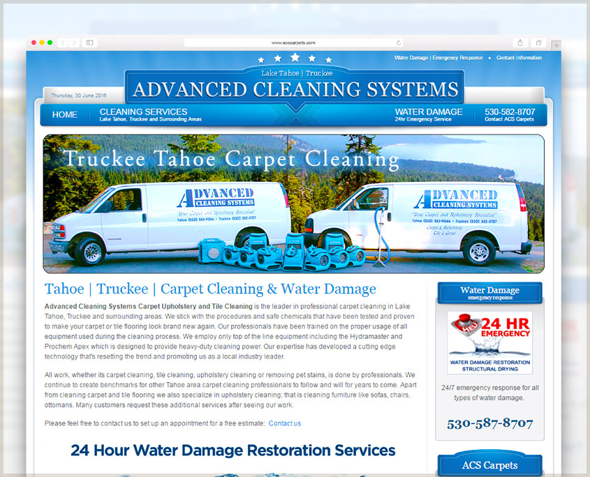 Advanced Cleaning Systems | SG Designs | Tahoe Web Design
