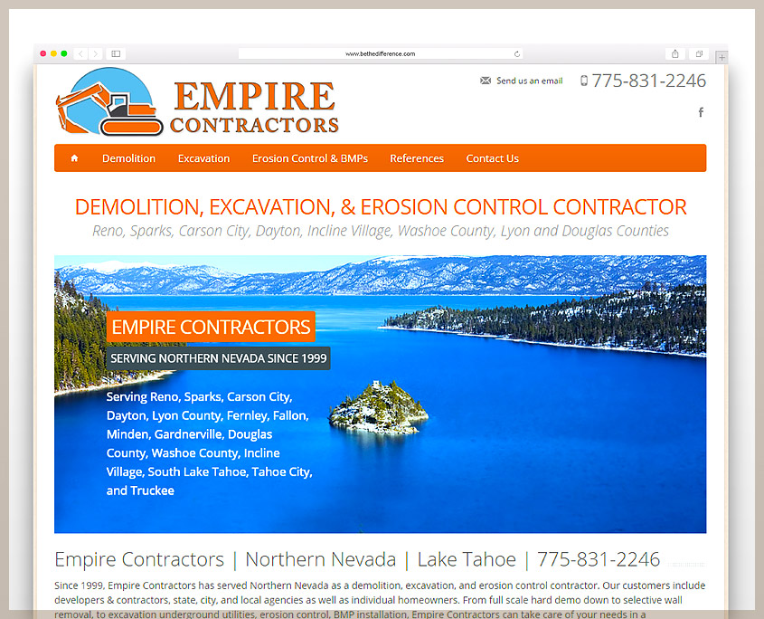 Empire Contractors | SG Designs | Tahoe Web Design