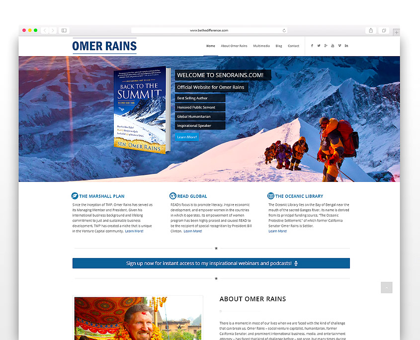 Senorains Omer Rains | SG Designs | Tahoe Web Design